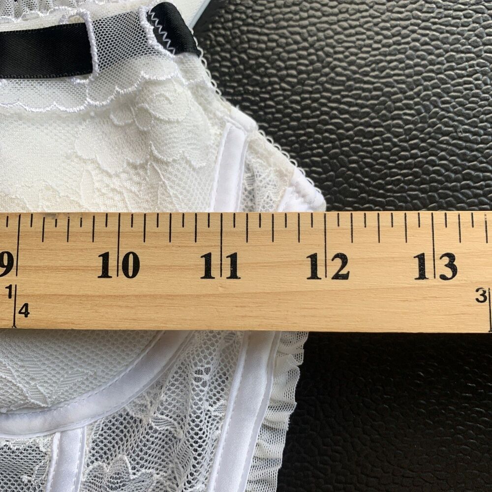 La Senza Bustier Corset Dress Top Floral Lace White Apron Push Up Small coquette - Picture 7 of 9